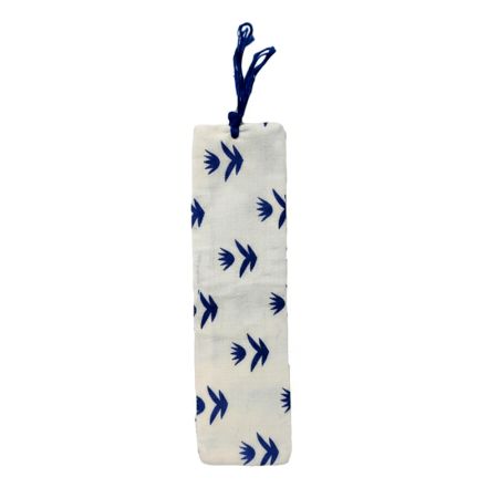 Handmade Printed White Rectangular Fabric Bookmark